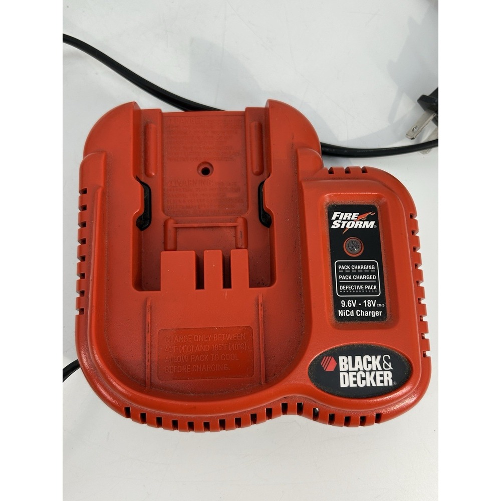 BLACK & DECKER Fire Storm FSMVC Multi-Voltage Charger Orange 9.6V-18V - Tested